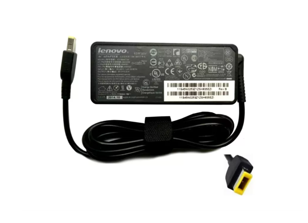 CARGADOR LENOVO, PUNTA AMARILLA, 65W ORIGINAL NUEVO 